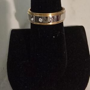 Stainless Steel Elegant Gold and Silver Band Ring